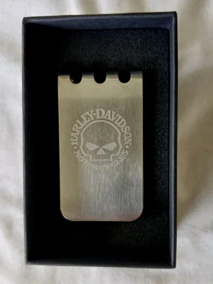 Clip para dinero Harley-Davidson Willie G calavera para hombre - acabado de níquel cepillado Foto 1 de 4