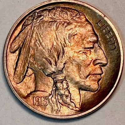 1913 T-1 PROOF Buffalo Nickel. Fresh From Estate. Great Toning!! - Image 1 of 4