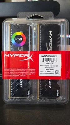 KIT DE 4 RAM DE ESCRITORIO DDR4 KINGSTON HYPERX FURY RGB 32GB (4X8GB) (2400) Foto 1 de 2