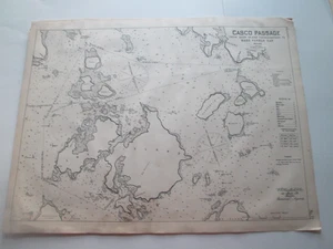 ORIGINAL 1917 GEO. W. ELDRIDGE HARBOR CHART "CASCO PASSAGE" DEER ISLAND TO BASS - Picture 1 of 5