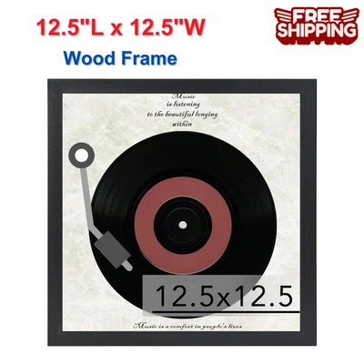 Marco de madera para disco de vinilo para pared, pantalla 12,5x12,5 cubierta de álbum y 12x12 LP Foto 1 de 4
