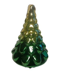 Mercury Glass Christmas Tree 10 in. Green and Gold Tabletop Holiday Decor - Picture 1 of 13