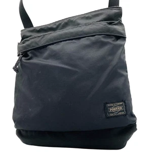 PORTER FORCE Shoulder Bag Black Nylon Yoshida Japan Crossbody Utility Used - Picture 1 of 11