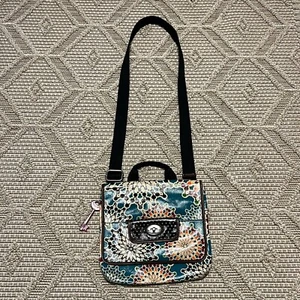 Fossil KEY PURSE Crossbody Bag Boho Starburst with Key Vinyl Coated Canvas - Picture 1 of 19