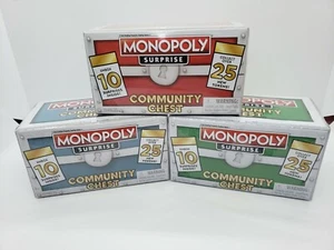 Neu komplett & versiegelt rot/blau/grün Farbe Monopoly Überraschung Community Truhen - Bild 1 von 1
