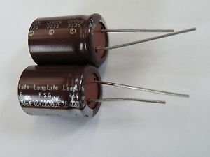 2 Pcs Elna Radial Electrolytic Capacitor 16v 2200uF 105 degC RH16-2k2 13g EF17