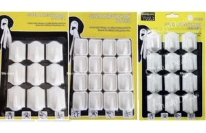 Self Adhesive Hooks White Plastic Strong Sticky Stick on Wall Door Hang - Picture 1 of 9