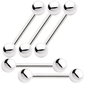 Venta al por mayor 5Pk 14G Lengua Recta Pezón Anillo Barra Piercings 3 Opciones de Longitud - Imagen 1 de 9