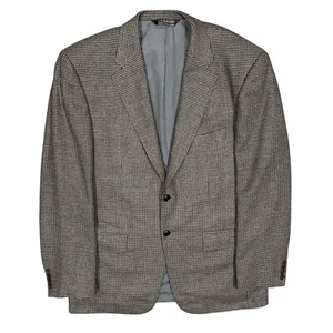 Samuelsohn Wool Cashmere Blazer Houndstooth Sport Coat Brown 41R - Picture 1 of 8