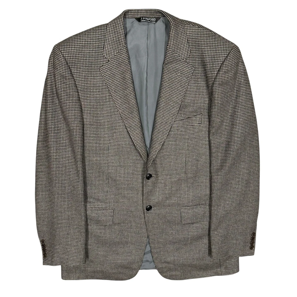 Samuelsohn Wool Cashmere Blazer Houndstooth Sport Coat Brown 41R - Image 1 of 4