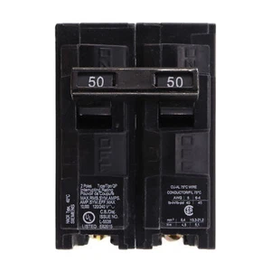 INTERRUPTOR DE CIRCUITO QP SNAP-IN SIEMENS Q250, 2 POLOS, 120/240VAC, 10KAIC, 50 AMPERIOS - Imagen 1 de 3