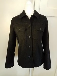 J Crew Coat Wool Blend Womens Small Thinsulate Lining Black Button Up - Picture 1 of 8