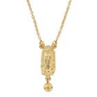 Our Lady Of Guadalupe Dangle Necklace Gold Plated Size:18L Chain, 1-1/2"H Dangle