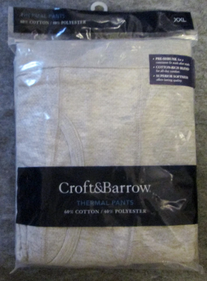 Pantalones térmicos grises Croft & Barrow para hombre nuevos con etiquetas talla XXL   Foto 1 de 2