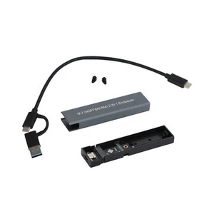 M.2 NVME SSD Adapter USB 3.1 Case Hard Drive Enclosure Dual Protocol Box - Afbeelding 1 van 13