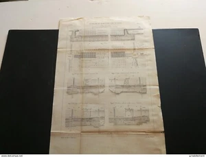 ANNALES PONT et CHAUSSEES (Dep 92) Plan du Barrage de Suresnes sur la Seine 1889 - Imagen 1 de 4