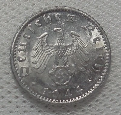 1944 F NAZI GERMANY 50 REICHSPFENNIG COIN XF-AU - Image 1 of 2