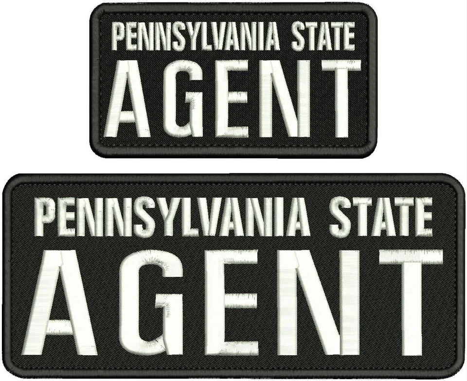 PENNSYLVANIA STATE AGENT EMBROIDERY PATCH 10X4 AND 6X3 HOOK ON BACK - Image 1 of 1