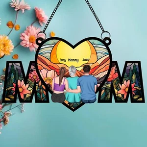 Personalized Mother's Day Suncatcher for Mom, Window Hanging Suncatcher Ornament - Picture 1 of 7