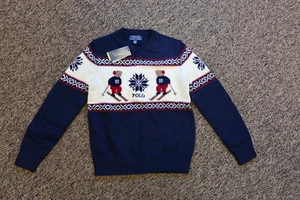 Polo Ralph Lauren Boys Special Edition Polo Ski Bear Knit Sweater - MEDIUM 10/12 - Picture 1 of 4