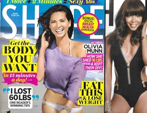 Shape Magazine Naomi Campbell Olivia Munn Workouts Weight Loss Lot of 2 Issues - Picture 1 of 24