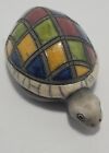Vintage South African Artesian Multicolor Pottery Turtle Figurine Artist Signed