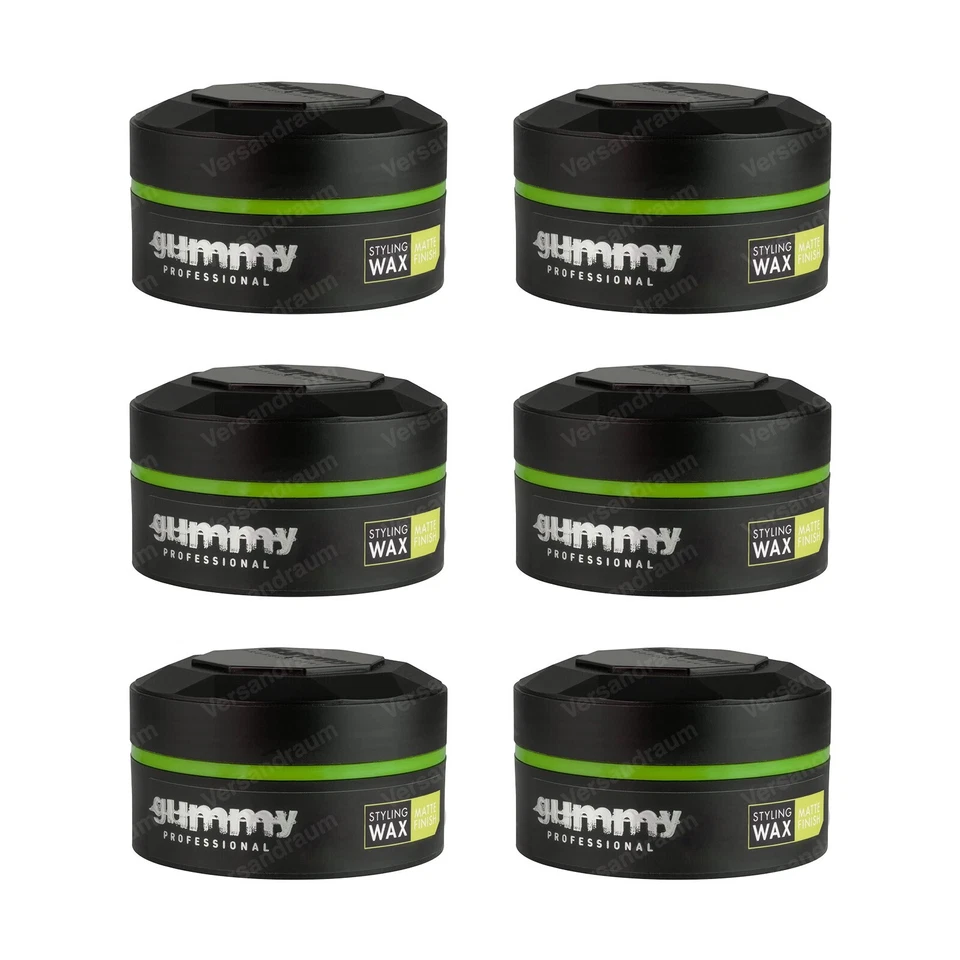 6x Fonex Gummy Styling Wax Grün Matte Finish 6er Set (900ml) Haarwachs Haarwax - Bild 1 von 4