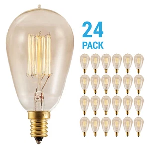 Pack 132510 25W ST15 Candelabra E12 Nostalgic Antique Filament Thread Bulb 120V - Picture 1 of 6