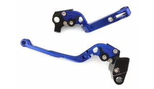 Leva Freno Regolabile Pieghevole Blu Anteriore Posteriore YAMAHA TMAX 530 2017-2019 - Foto 1 di 9