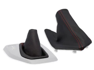 FOR BMW X1 E84 09-15 automatic GEAR STICK BOOT + EBRAKE GAITER LEATHER s. RED - Picture 1 of 5