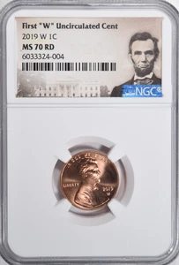 2019-W LINCOLN CENT RED ~ FIRST "W" UNCIRCULATED CENT ~ NGC MS70 RD! - Picture 1 of 4