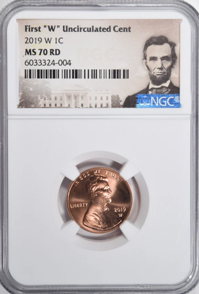 2019-W LINCOLN CENT RED ~ FIRST "W" UNCIRCULATED CENT ~ NGC MS70 RD! - Image 1 of 4