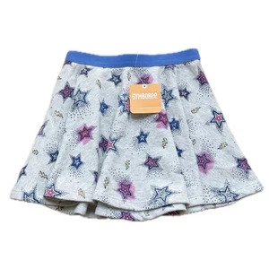NWT Gymboree Cosmic Club Skater Skirt Girls S 5 6 Gray Blue Stars Lightning NEW - Picture 1 of 4