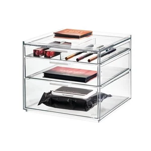 iDesign The Sarah Tanno Collection Tall Plastic Cosmetic Drawer Organizer, Clear - Picture 1 of 7