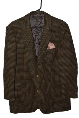 42S Brooks Brothers Norfolk Country Hunting Tweed Jacket 2/3 Roll Pleated Pocket - Image 1 of 4