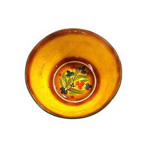 Pier 1 Imports Annette Gold Floral 10,5" Servierschale Steingut handbemalt - Bild 1 von 10