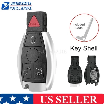 FUNDA CARCASA para Mercedes Benz C CL CLK E G GL ML R S Clase 4 Botón Llave Fobik Foto 1 de 4