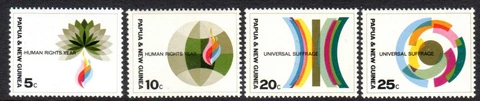 1968 PAPUA NEW GUINEA HUMAN RIGHTS UNIVERSAL SUFFRAGE SG133-136 mint unhinged Cover