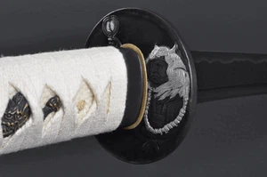 1045 Carbon Steel Katana | Fūrin Kazan Tsuba | Clay-Tempered Samurai Sword - Picture 1 of 20