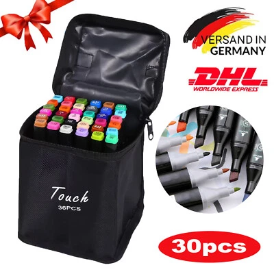 MARKENLOS 🏆30 Farbe Acrylstifte Marker Set Permanent Pen Für DIY Graffiti Sketch Dual DE