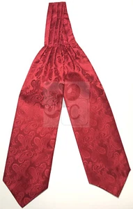 Herren rot Paisley Italien Design freier Stil lässig Ascot Krawatte formell Hochzeit - Bild 1 von 1