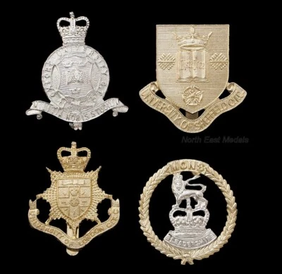 4 OTC Officers Training Corps Staybrite  Aluminium Cap Badges. Oxford etc - Image 1 of 2
