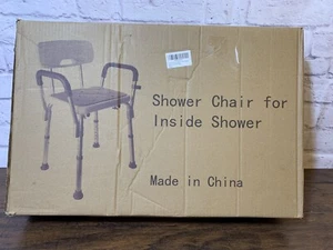 Shower Chair Seat with Padded Armrests and Back Heavy Duty Shower Chair - Picture 1 of 3