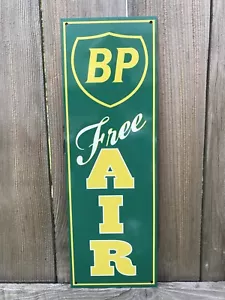 BP PETROLEUM Free Air Garage Metal Gasoline Gas sign Pump Oil - Picture 1 of 4