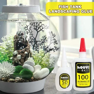 Aquarium Glue for Plants Clear 50G/100G Instant Glue Aquascaping Waterproof - Foto 1 di 11
