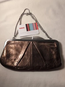 Hobo Hayley Hayward Champagne Bronze Metallic Clutch Tasche Triple Chain Handle - Bild 1 von 11