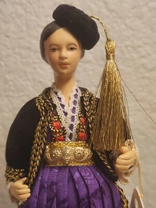Vintage Handcrafted Evelt Themis Traditional Greek Costume Porcelain Doll - Picture 1 of 11
