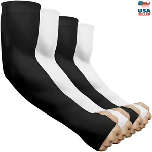 UV Sun Protection Arm Sleeves for Men Women Baseball Running Sport Tattoo Cover - Picture 1 of 39
