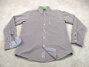 Scotch & Soda Shirt Men Large L Brown White Check Cotton Long Sleeve Button Up - Picture 1 of 12