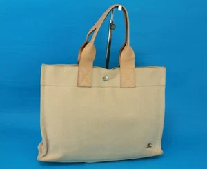 Burberry London Blue Label Beige Canvas Leather Tote Bag Hand Bag Purse Japan - Picture 1 of 22